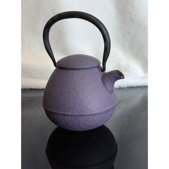 Roji NANBU IRON STUDIO Cast Iron Mini Teapot Black / Purple Tea Infuser 12 oz - Picture 6 of 9